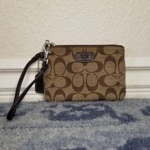 Coach brown wrist wallet